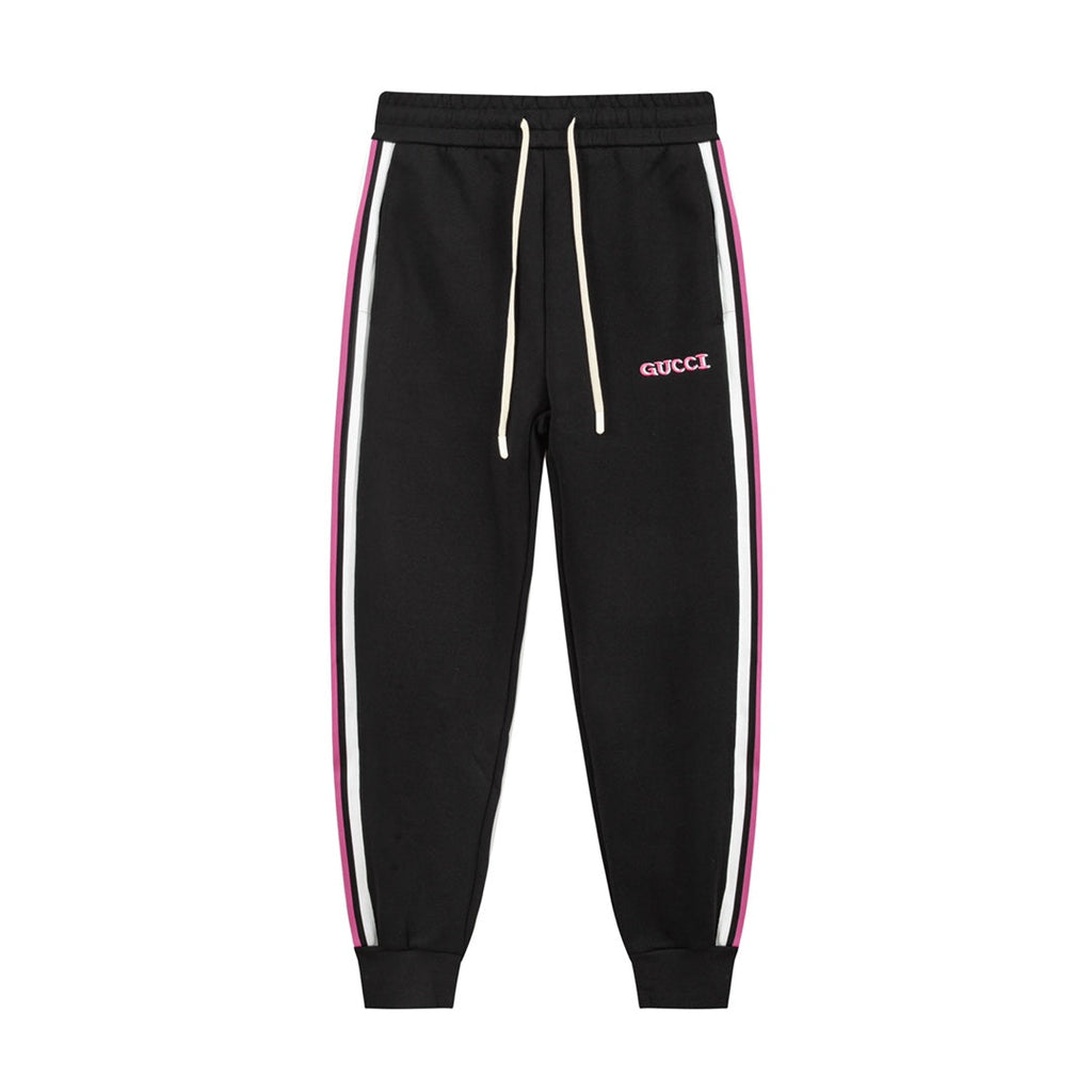 Exclusive Gucci Logo Stripe Sweatpants — Beige — Size XS — Top View