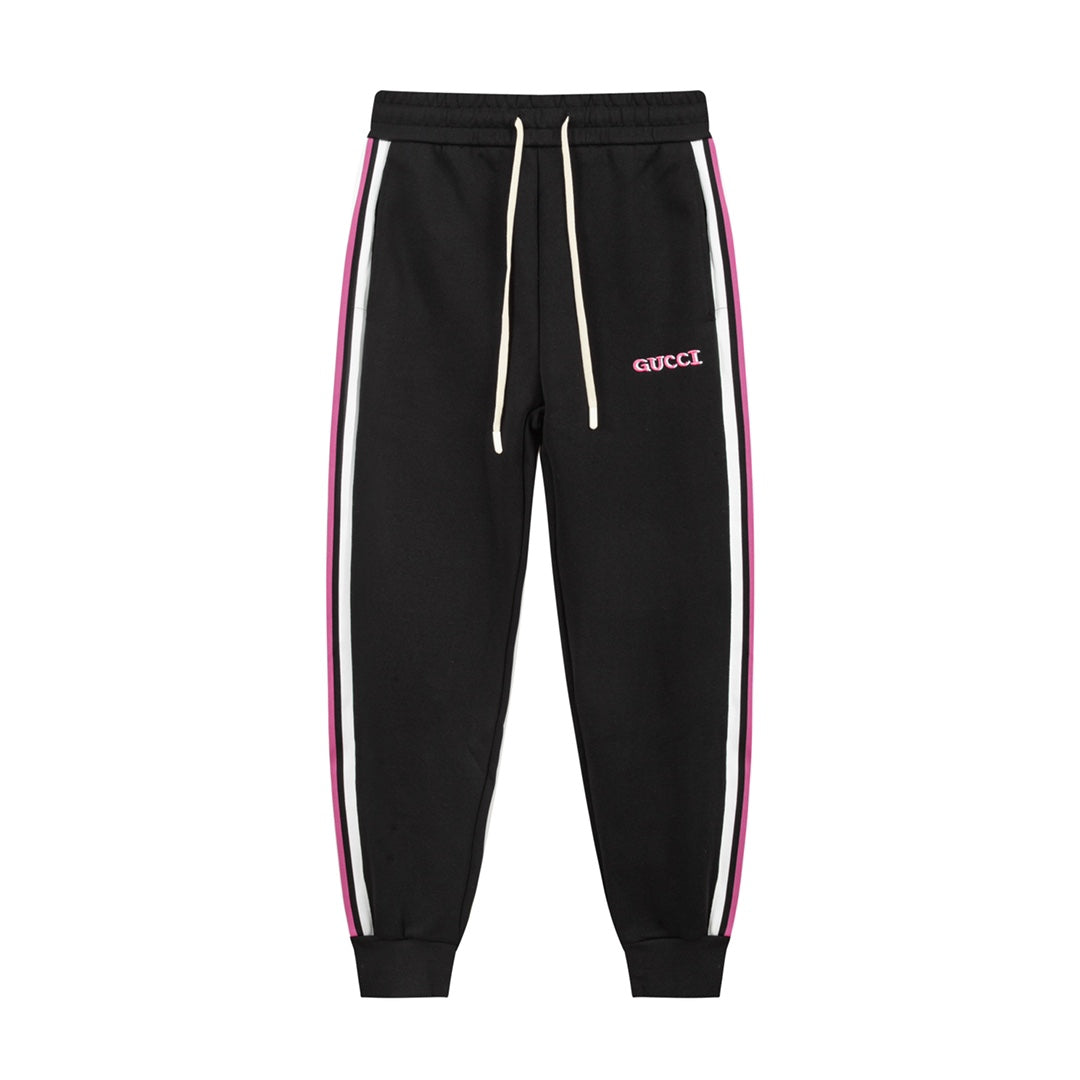 Exclusive Gucci Logo Stripe Sweatpants — Beige — Size XS — Top View