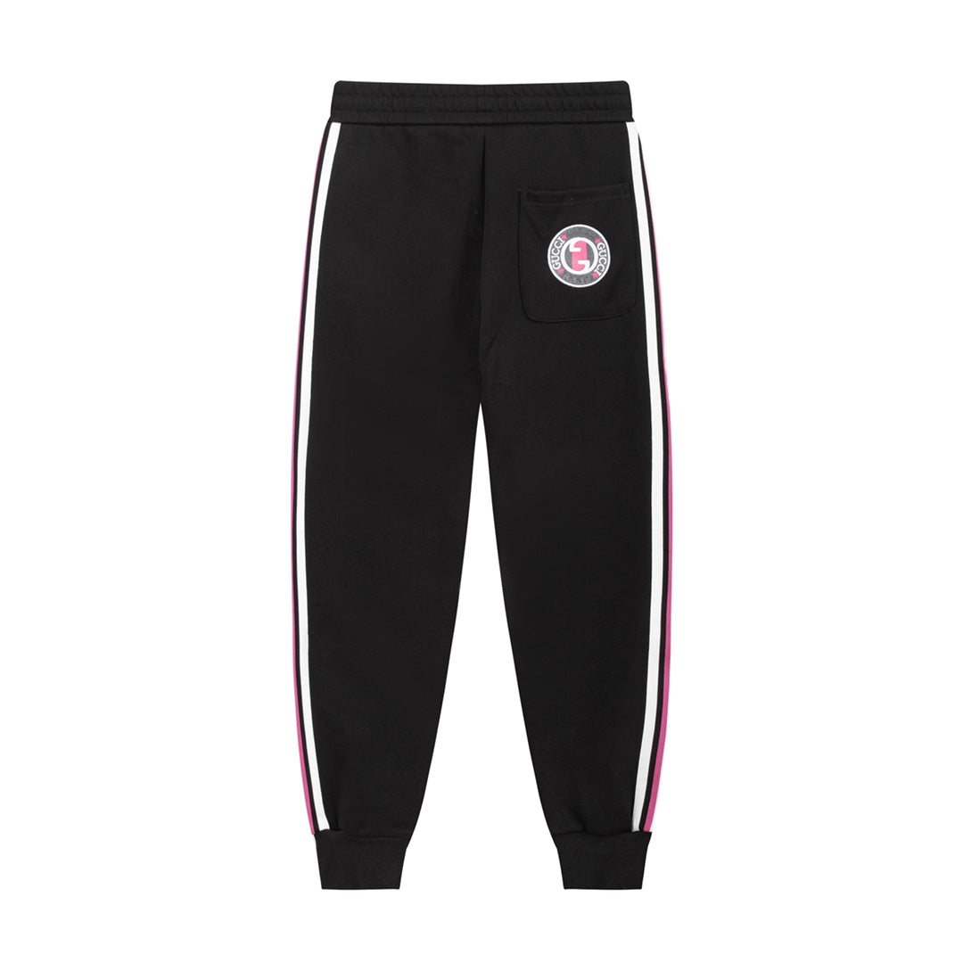 Exclusive Gucci Logo Stripe Sweatpants — Beige — Size XS — Detail View