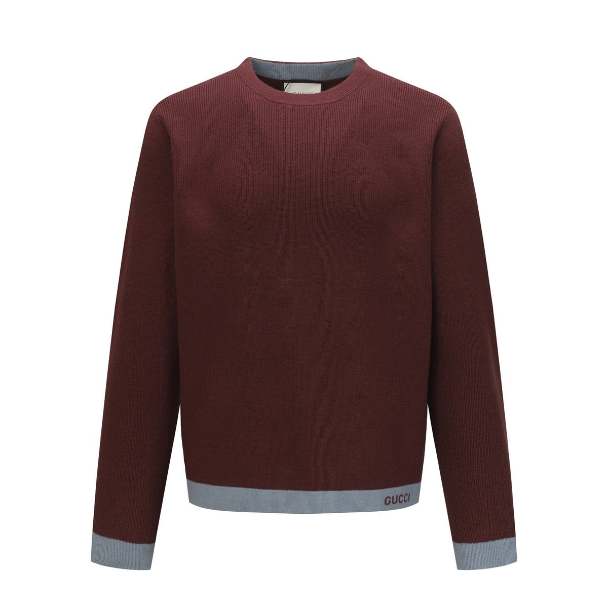 Exclusive Gucci Signature Crewneck Sweater in Bordeaux — S — Side View