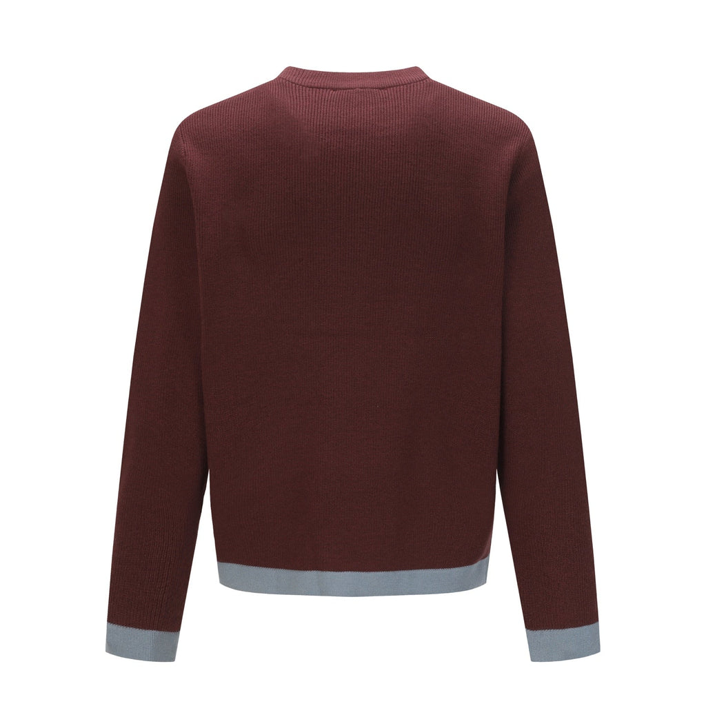 Exclusive Gucci Signature Crewneck Sweater in Bordeaux — S — Back View