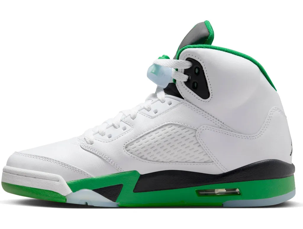 Exclusive Air Jordan 5 Retro Low — Green/White/Black — Size US M 5.5 - UK 5 - EUR 38 — Side View