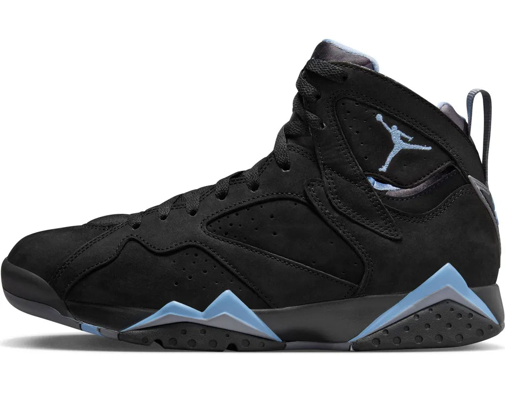 Exclusive Air Jordan 7 Retro — Black/Blue — Size US M 5.5 - UK 5 - EUR 38 — Front View