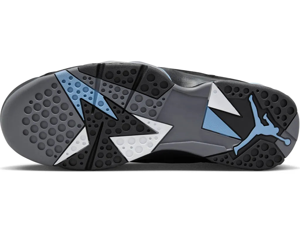 Exclusive Air Jordan 7 Retro — Black/Blue — Size US M 5.5 - UK 5 - EUR 38 — Top View