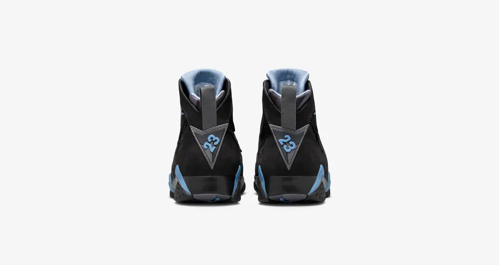 Exclusive Air Jordan 7 Retro — Black/Blue — Size US M 5.5 - UK 5 - EUR 38 — Detail View