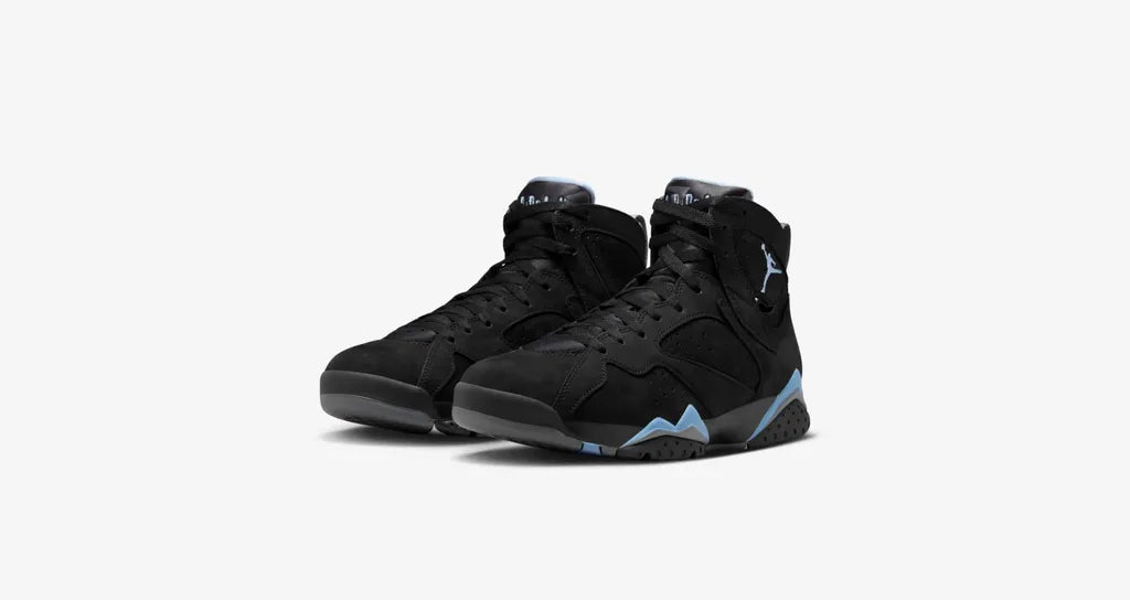 Exclusive Air Jordan 7 Retro — Black/Blue — Size US M 5.5 - UK 5 - EUR 38 — Lifestyle View