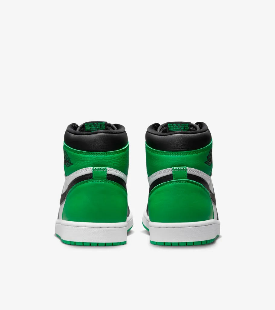 Exclusive Air Jordan 1 Retro High OG First in Flight Women's Shoes — Green/Black/White — Size US W5 - UK3 - EUR 35.5 — Detail View