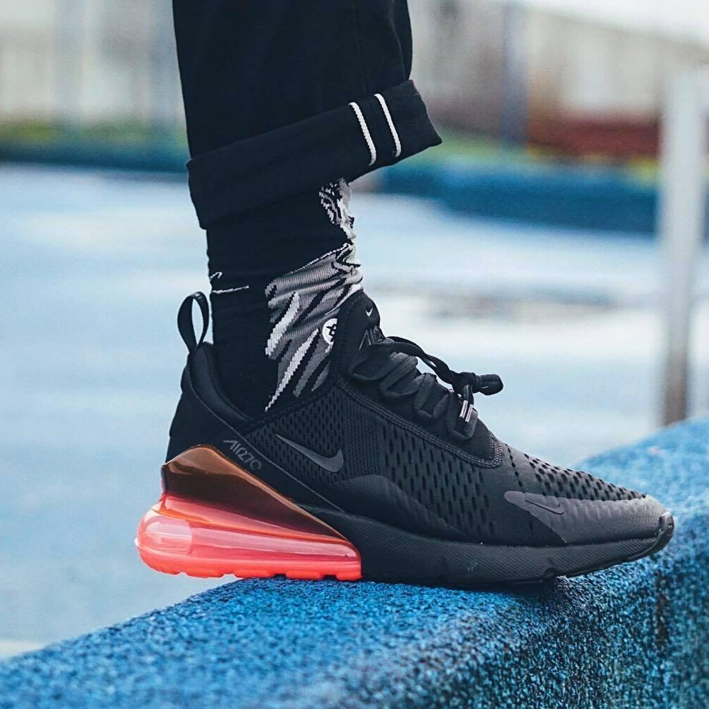 Exclusive Nike Air Max 270 QS Black-Hot Punch — UK 3 | EU 35.5 | US 3.5 — Back View