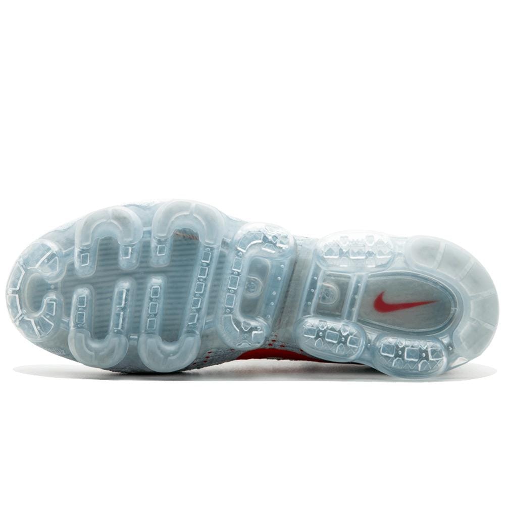 Exclusive Nike Air Vapormax Flyknit Pure Platinum-University Red — UK 3 | EU 35.5 | US 3.5 — Detail View