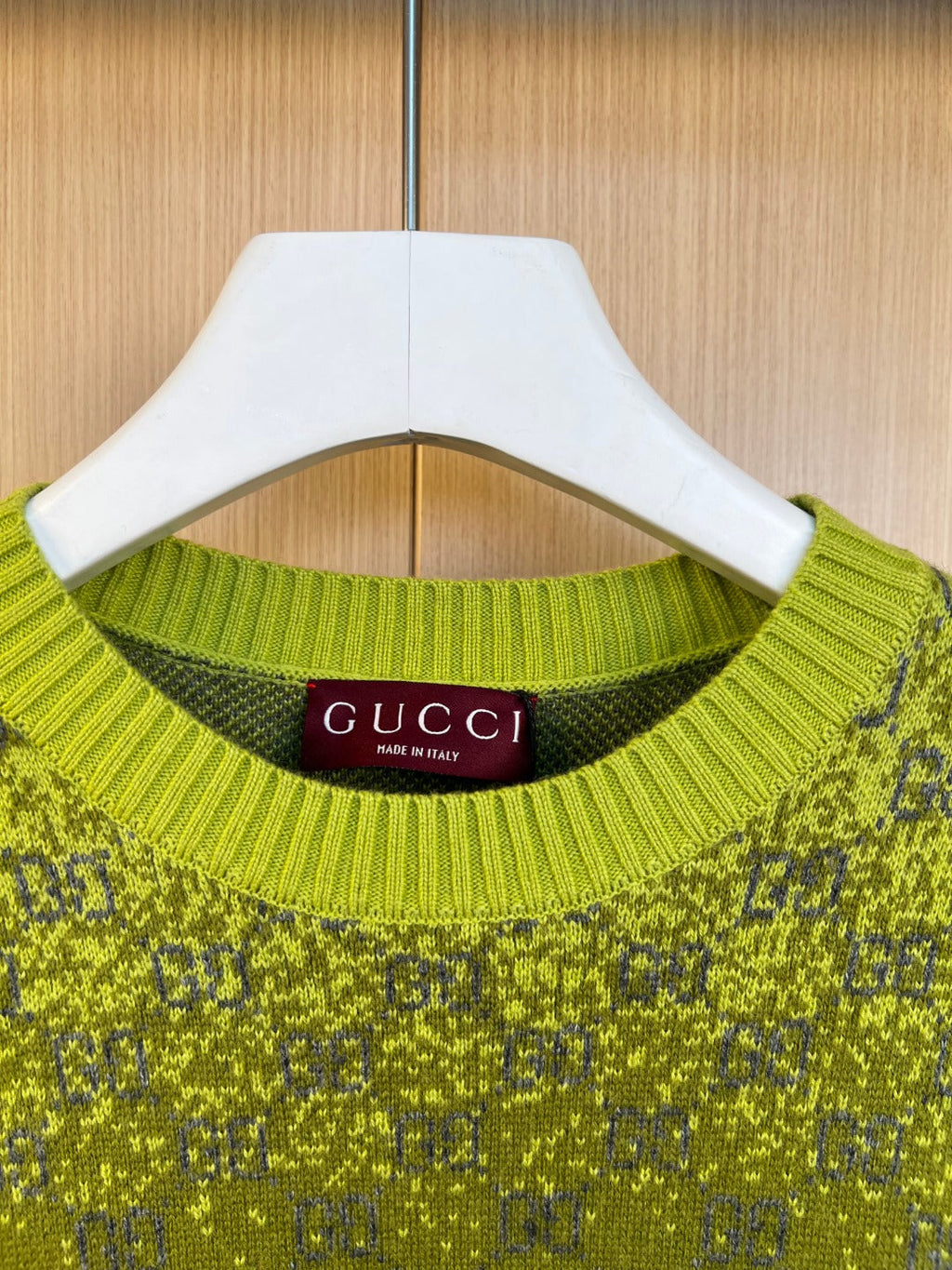 Exclusive Gucci Unisex Jacquard Crewneck Sweater — S — Top View