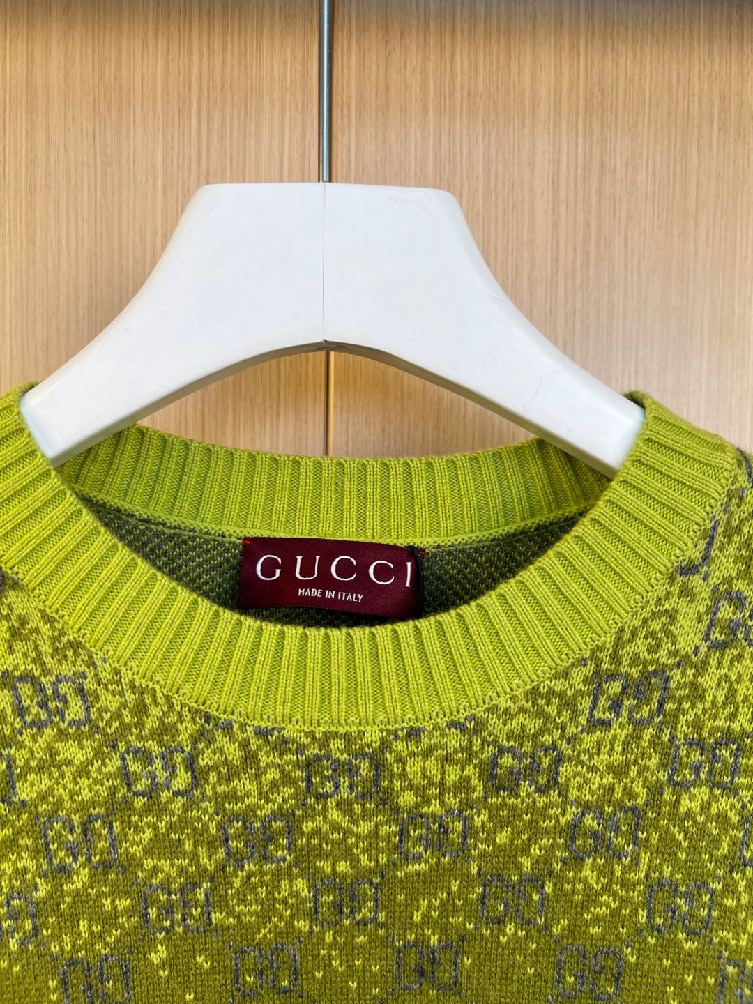 Exclusive Gucci Unisex Jacquard Crewneck Sweater — S — Top View
