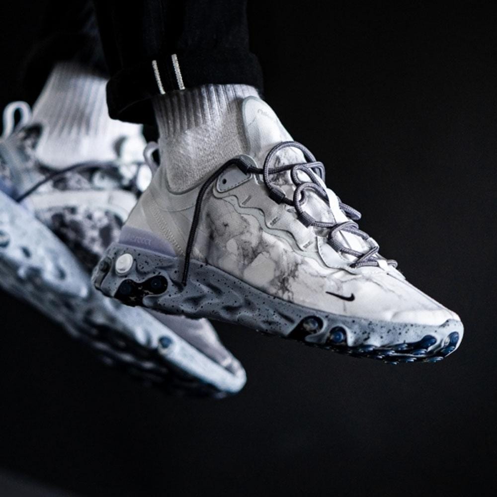 Exclusive Kendrick Lamar x React Element 55 'Pure Platinum' — UK 3 | EU 35.5 | US 3.5 — Lifestyle View