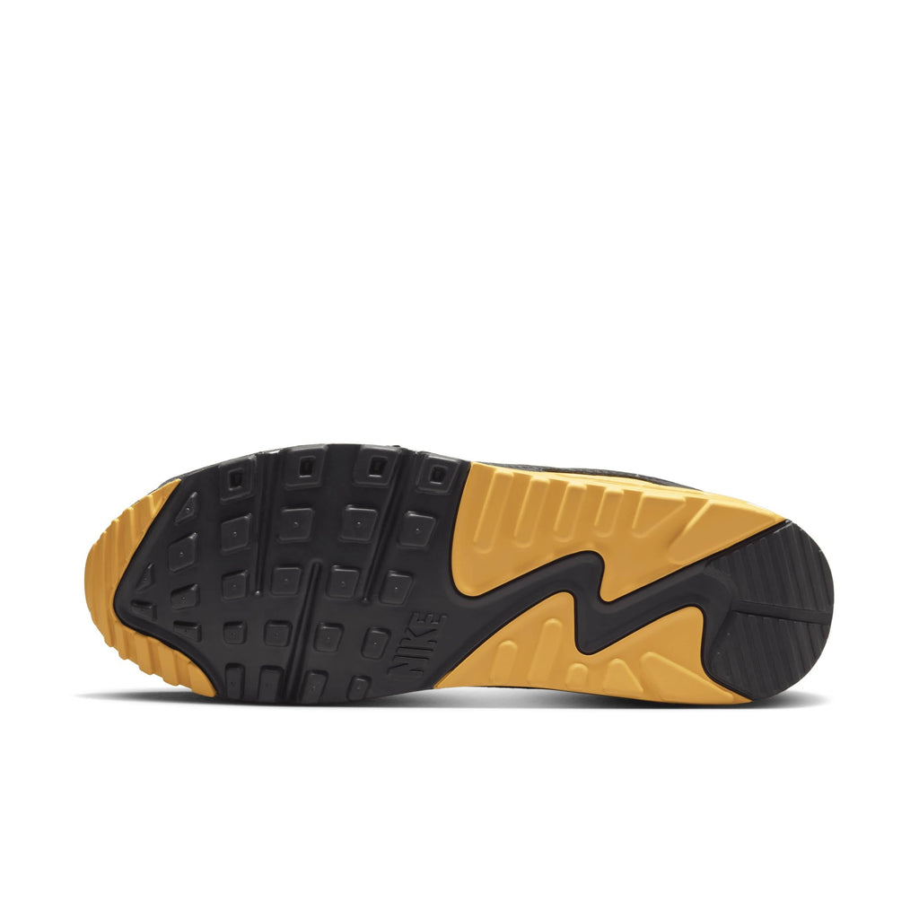 Exclusive Air Max 90 Shoes — Black/University Gold/White — Size USA M4.5 - UK 4 - EUR 36.5 — Detail View