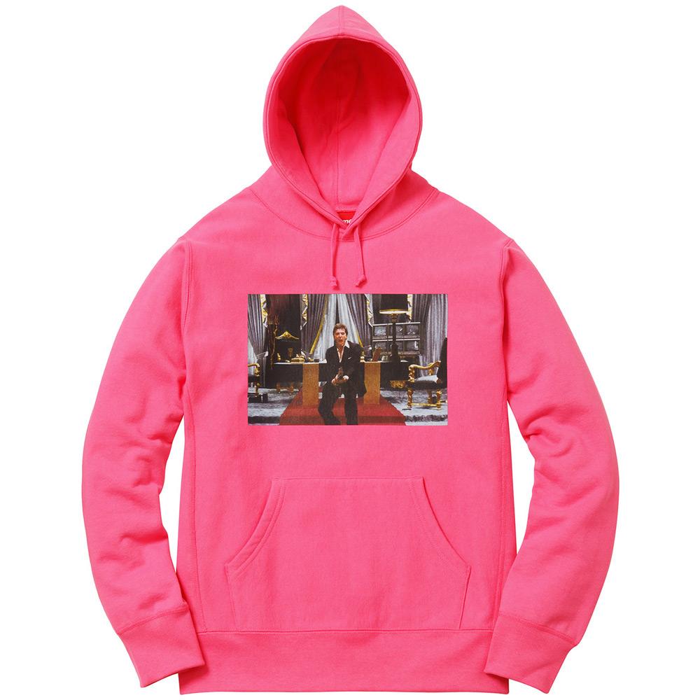 Exclusive Supreme Scarface Friend Hooded Sweatshirt - Magenta — XXS — Front View